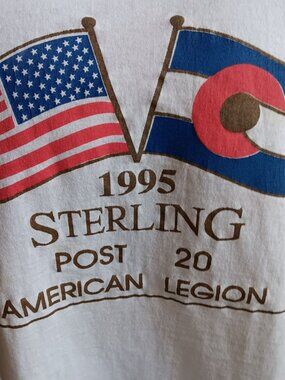 True Vintage XL T-shirt Single Stitch Sterling Colorado American Legion 20 FTL